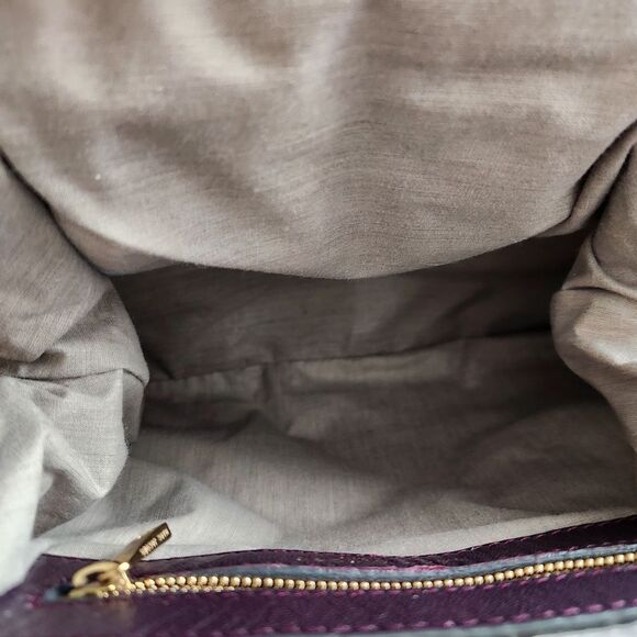 Marc Jacobs Quilted Leather Stam Bag In Dark Purple With Gold Chain - Picture 9 of 14